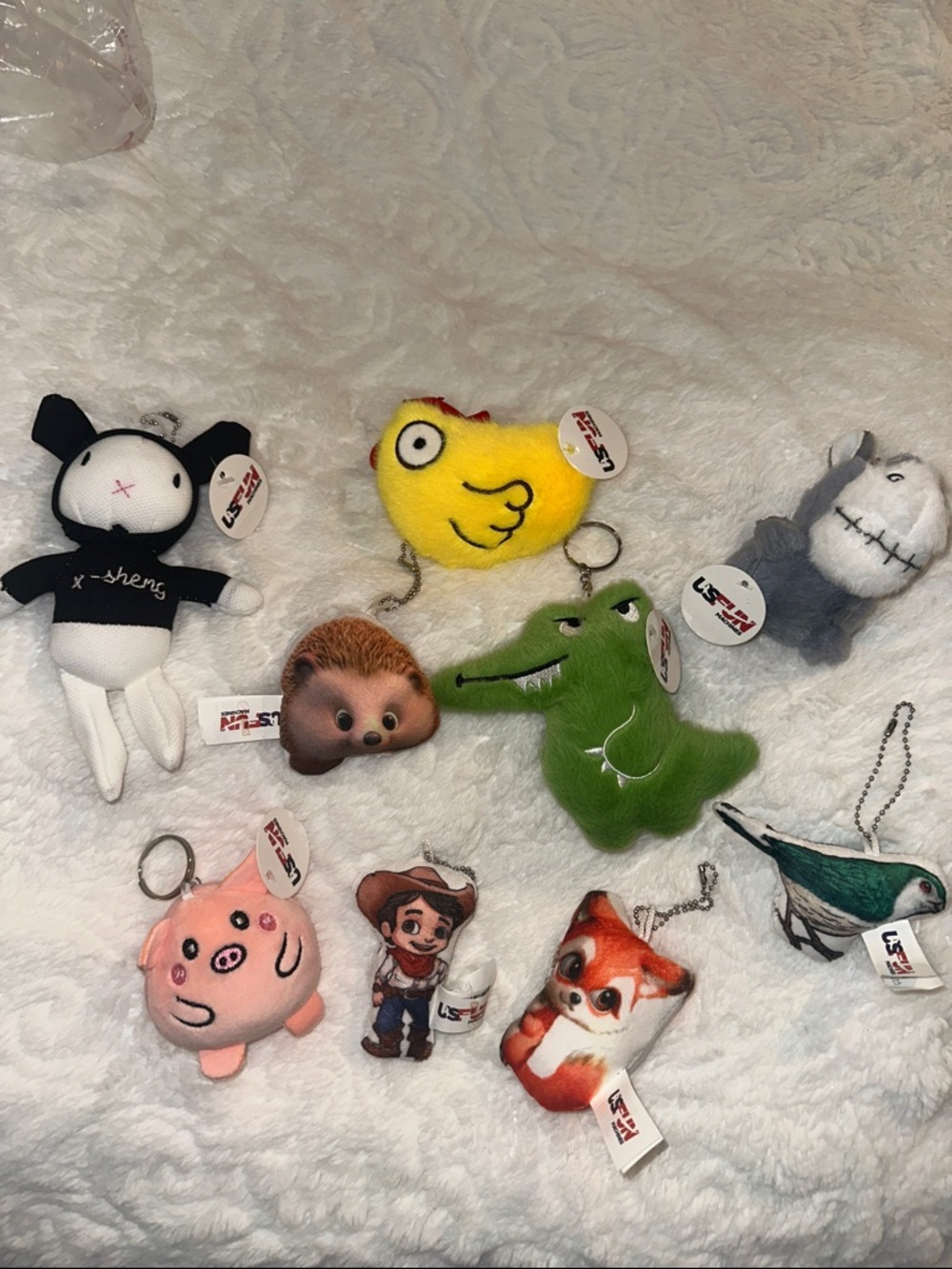 Assorted Plush Keychain Set – Cute Animal or pursechains (Mixed Colors)